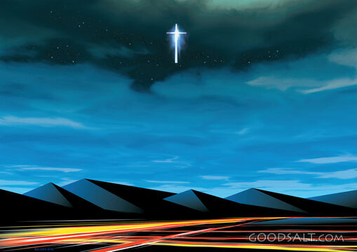 A Cross Shines in the Night Sky