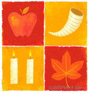 Apple Horn Leaf and Candles