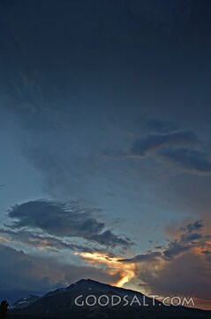 Blue Sky With Clouds and Mountain Top