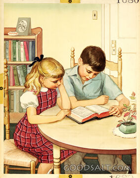 Boy and Girl With Bible