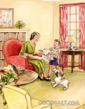 Bringing Newspaper to Grandmother