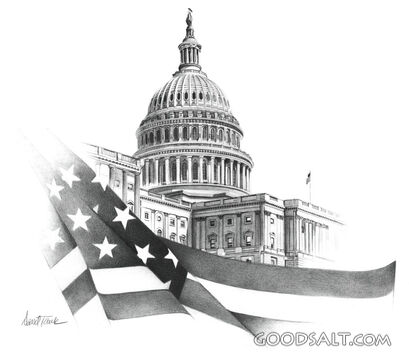 Capital Hill With Flag