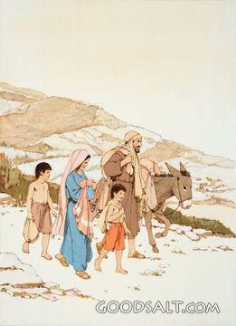 Child Jesus Traveling With Family