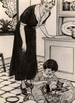 Child with Basket of Kittens