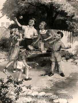 Children Blowing Bubbles