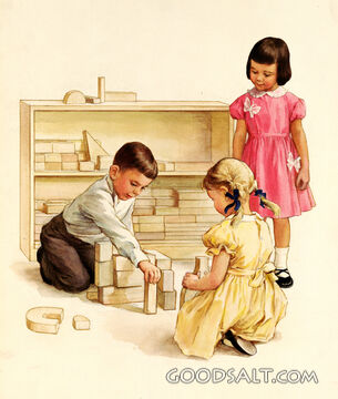 Children in Block Center