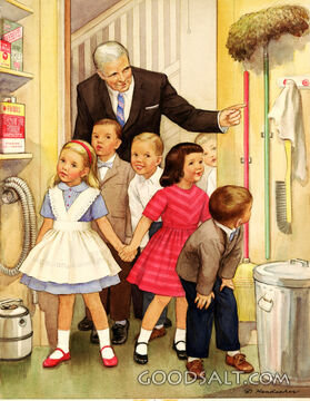 Children Looking at Church Cupboard