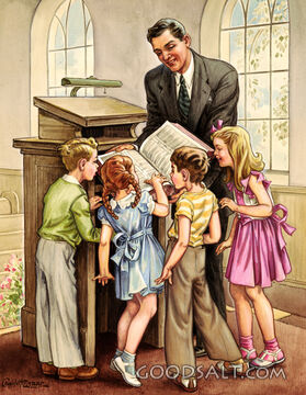 Children Looking at Pulpit Bible