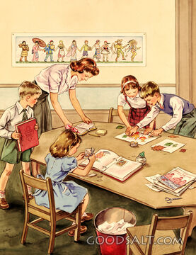 Children Making Scrap Books