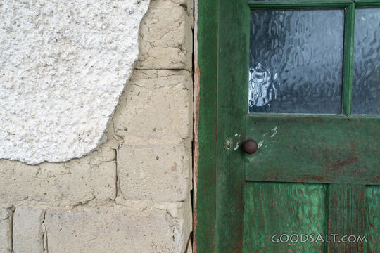 Close-up of old shed door.