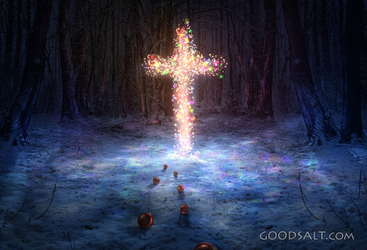 Cross With Christmas Decorations