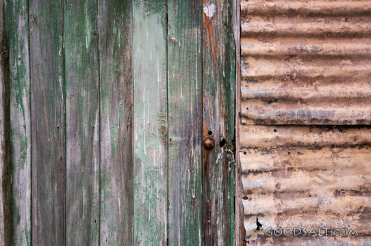 Detail of decayed old door.