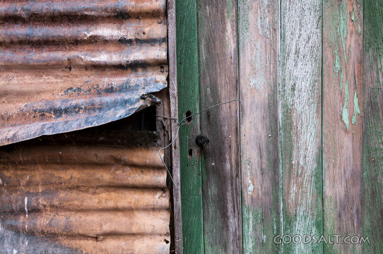 Detail of decayed old door.