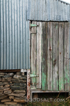 Detail of decayed old door.