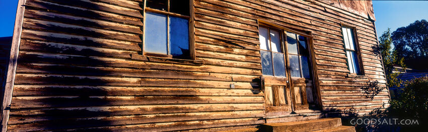 disused wooden shop, country