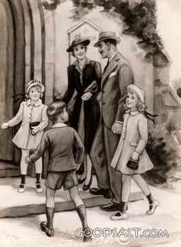 Family at Church Door