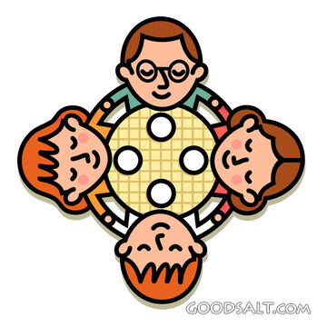 Family Praying at Meal