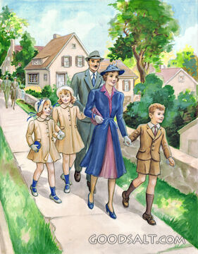 Family Walking To Church