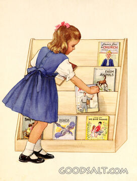 Girl Putting Books in Rack