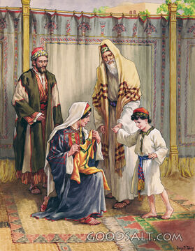 Hannah Bringing Coat to Boy Samuel