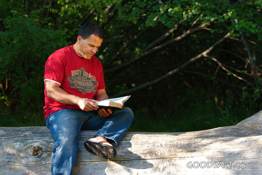 Happy family in park.