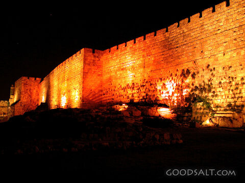 Jerusalem Old City Western Wall at Night