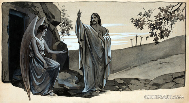 Jesus Leaves the Tomb