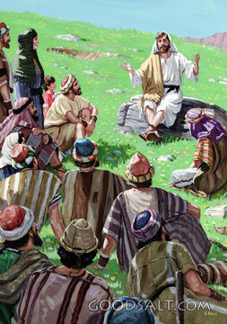 Jesus Teaching Disciples on a Hillside