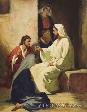 Jesus with Mary, Martha, Lazarus