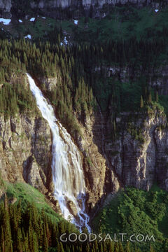 high mountain waterfall