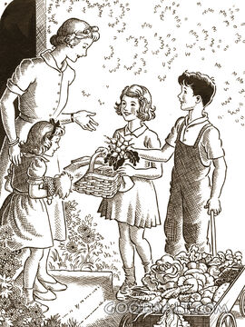 Kids Sharing Vegetables