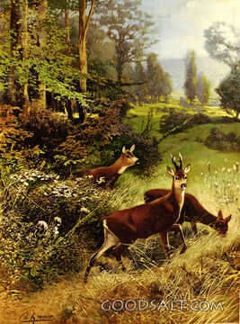 Landscape with Deer