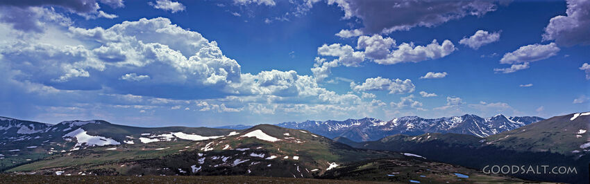 Landscape With Snowy Mountains and Clouds