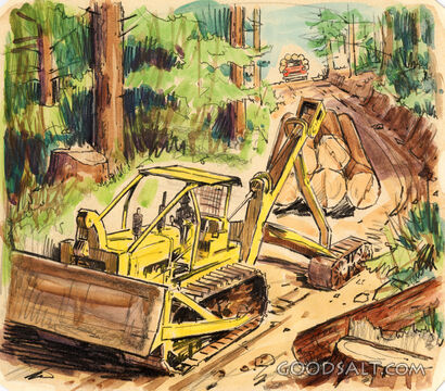 Logging Sequence - Bulldozer Dragging Logs