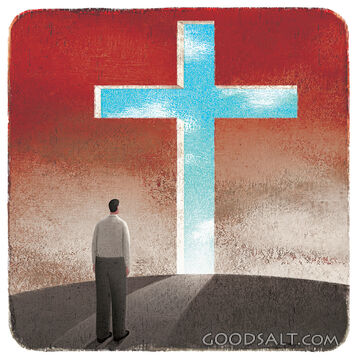 Man at Crossed Shaped Door