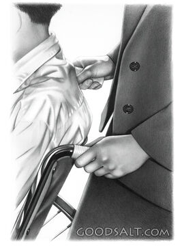 Man Pushing Man in Wheelchair