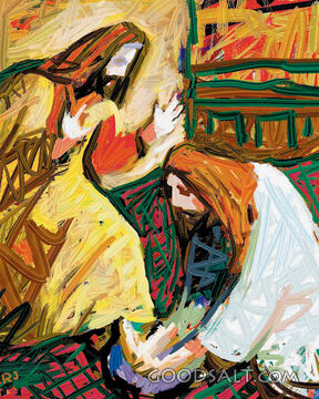 Man Washes Another Man's Feet