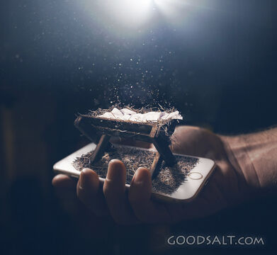 Manger Scene on a Smart Phone