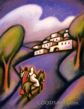 Mary and Joseph Entering Bethlehem