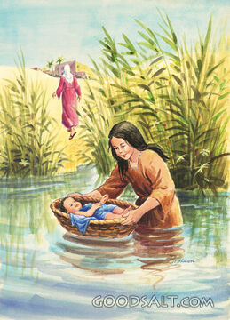 Miriam Watching Baby in Basket