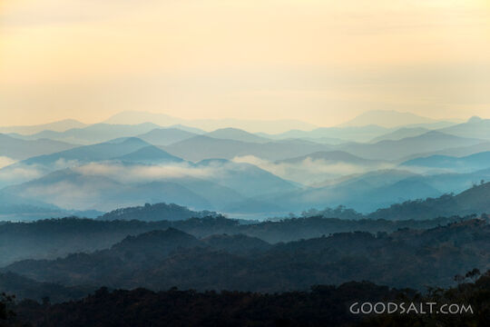 Montage of the blue mountains.