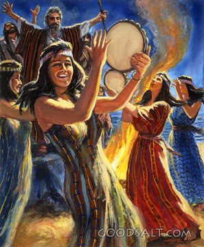 Moses and Miriam Lead in Worship