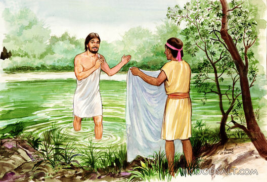 Naaman Coming Out of River