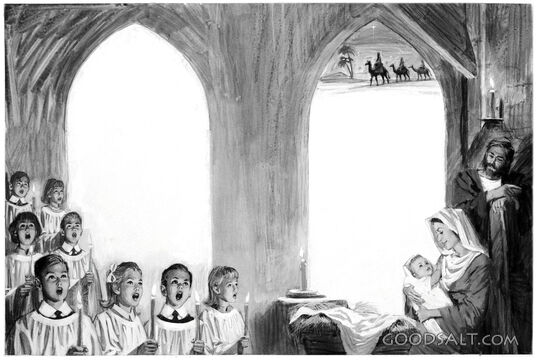 Nativity Vignette With Modern Choir