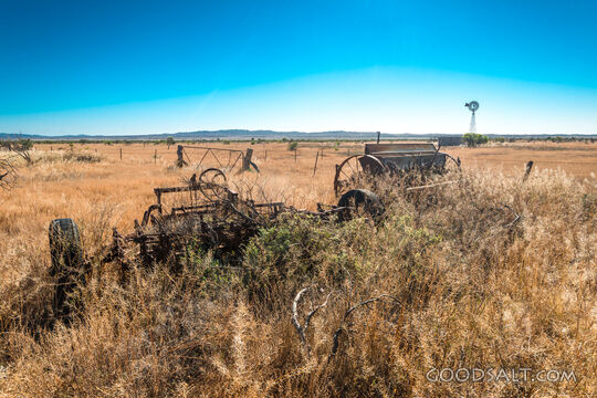 old farm machinery left in open