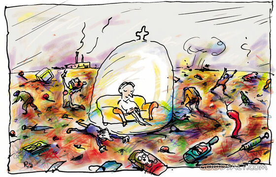 Person Protected From Disaster in Bell Jar