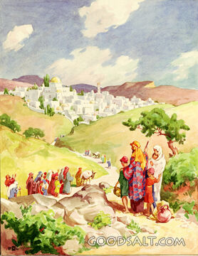 Pilgrims on Way to Temple