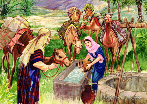 Rebekah Pouring Water for Camels