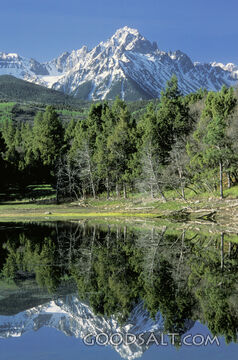 Reflection of Mountains in Lake
