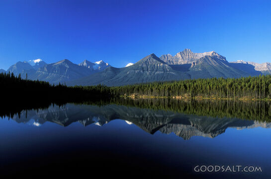 Reflection of Mountains in Lake